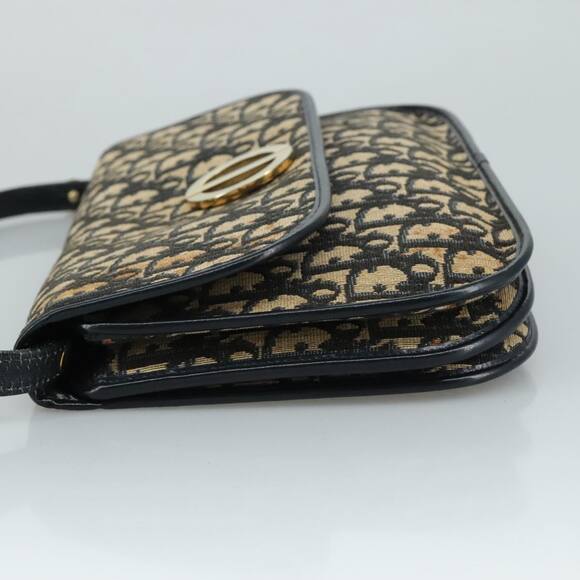 DIOR Trotter Canvas Shoulder Bag Navy Gold - Picture 5 of 13